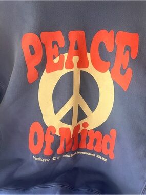 Madhappy Peace of Mind Graphic Sweatshirt XL Bright Blue